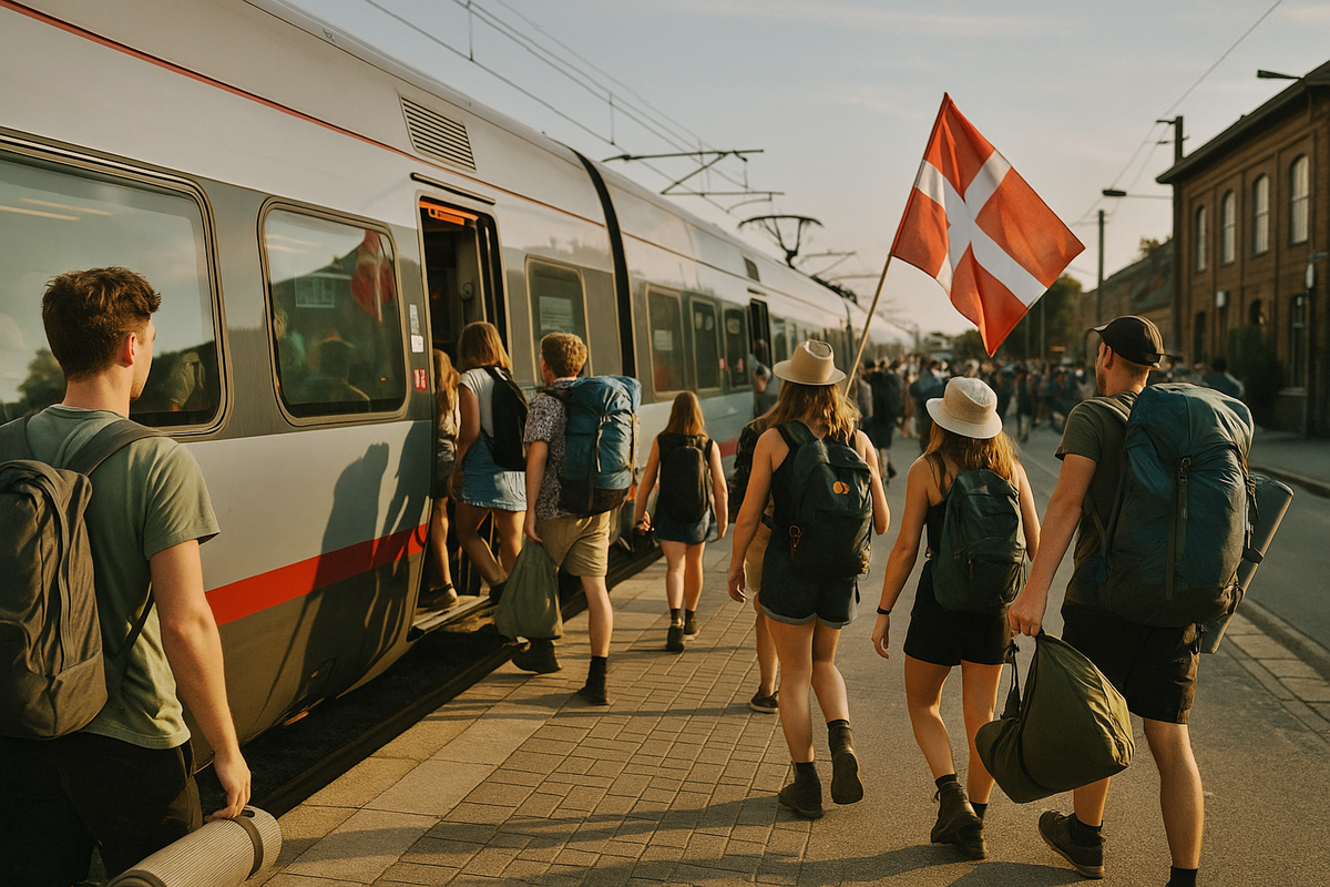 A train on a platform in Denmark