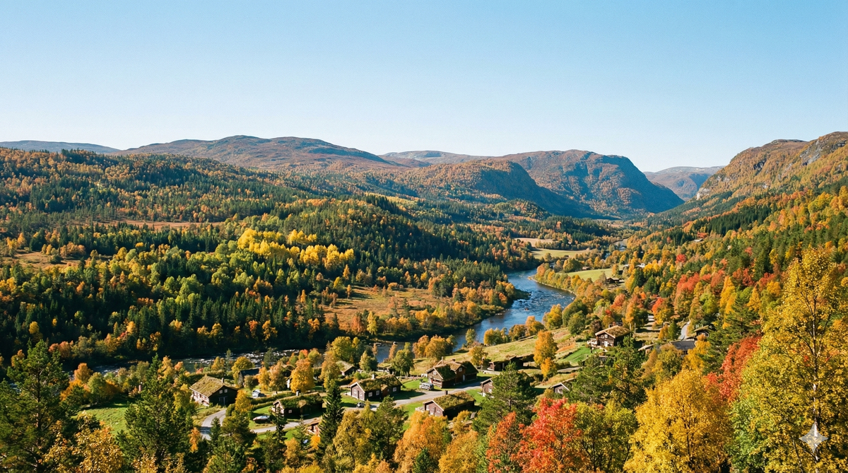 Valley in autumn colors