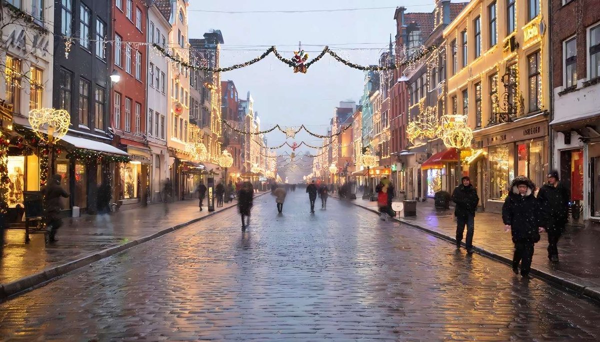 Winter street with Christmas illuminations