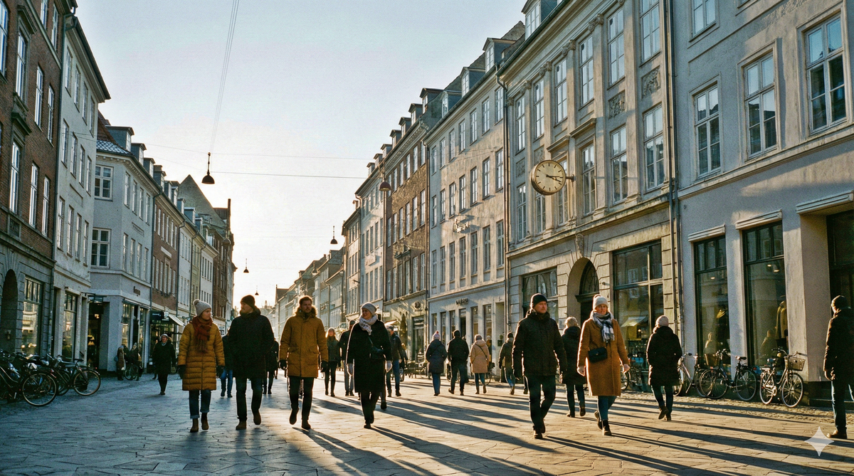 Winter walk through the streets of Copenhagen
