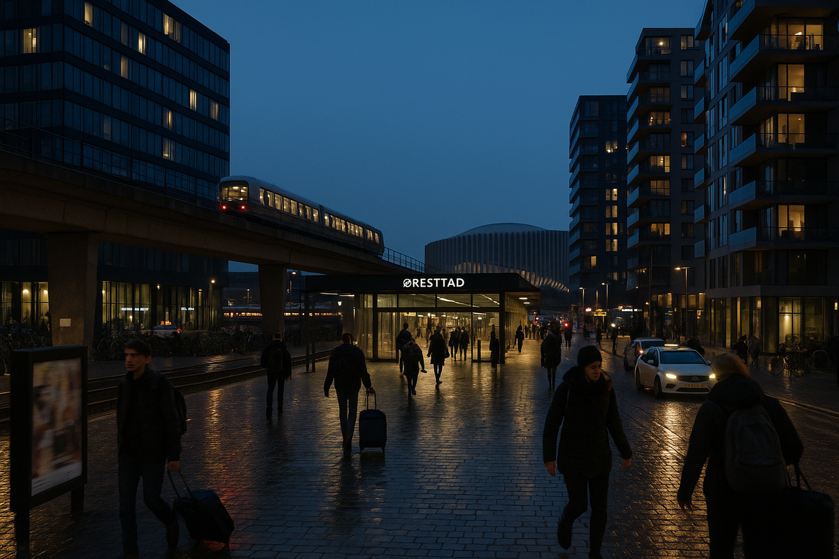 Orestad Station Night To Airport