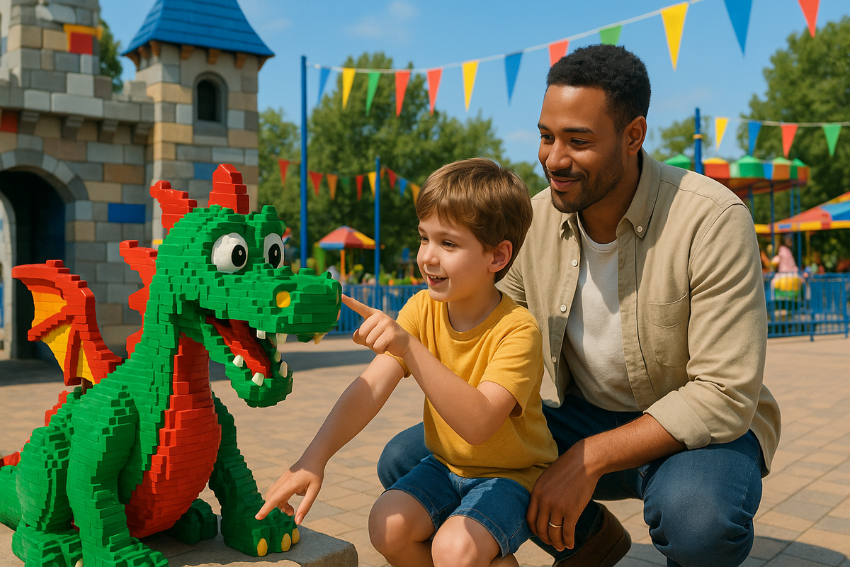 Brick‑Themed Amusement Park Day