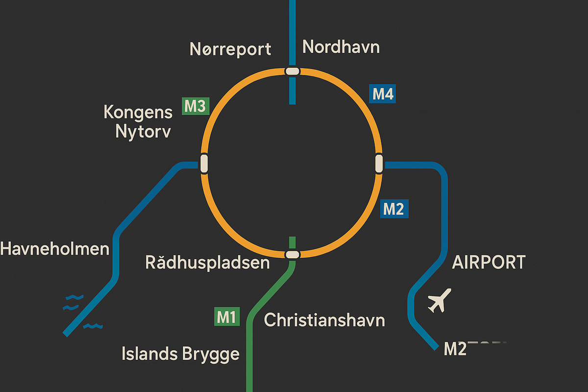 Copenhagen's minimalist metro map
