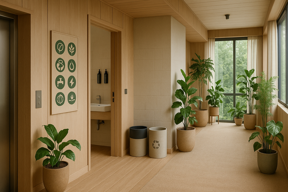 The interior of a green hotel in Denmark