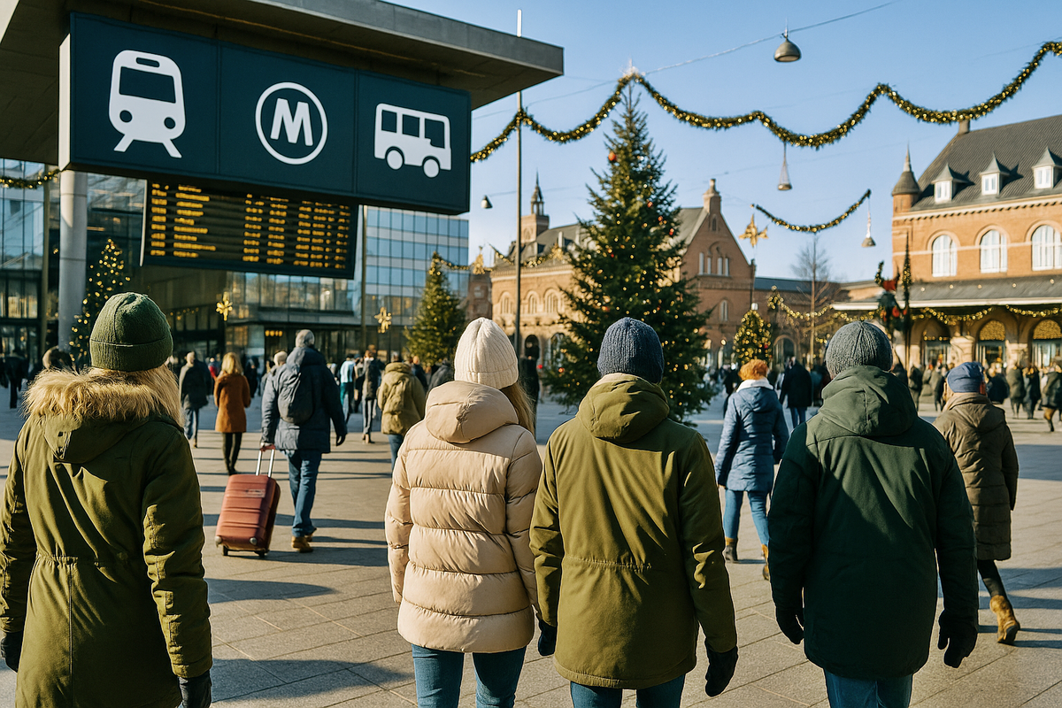 Copenhagen transport hub in winter