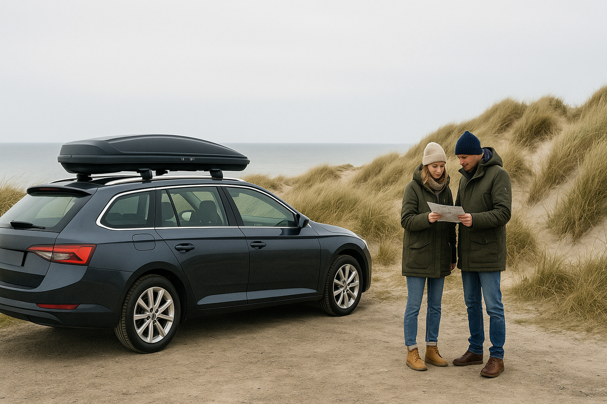 Driving along the dunes of northern Denmark