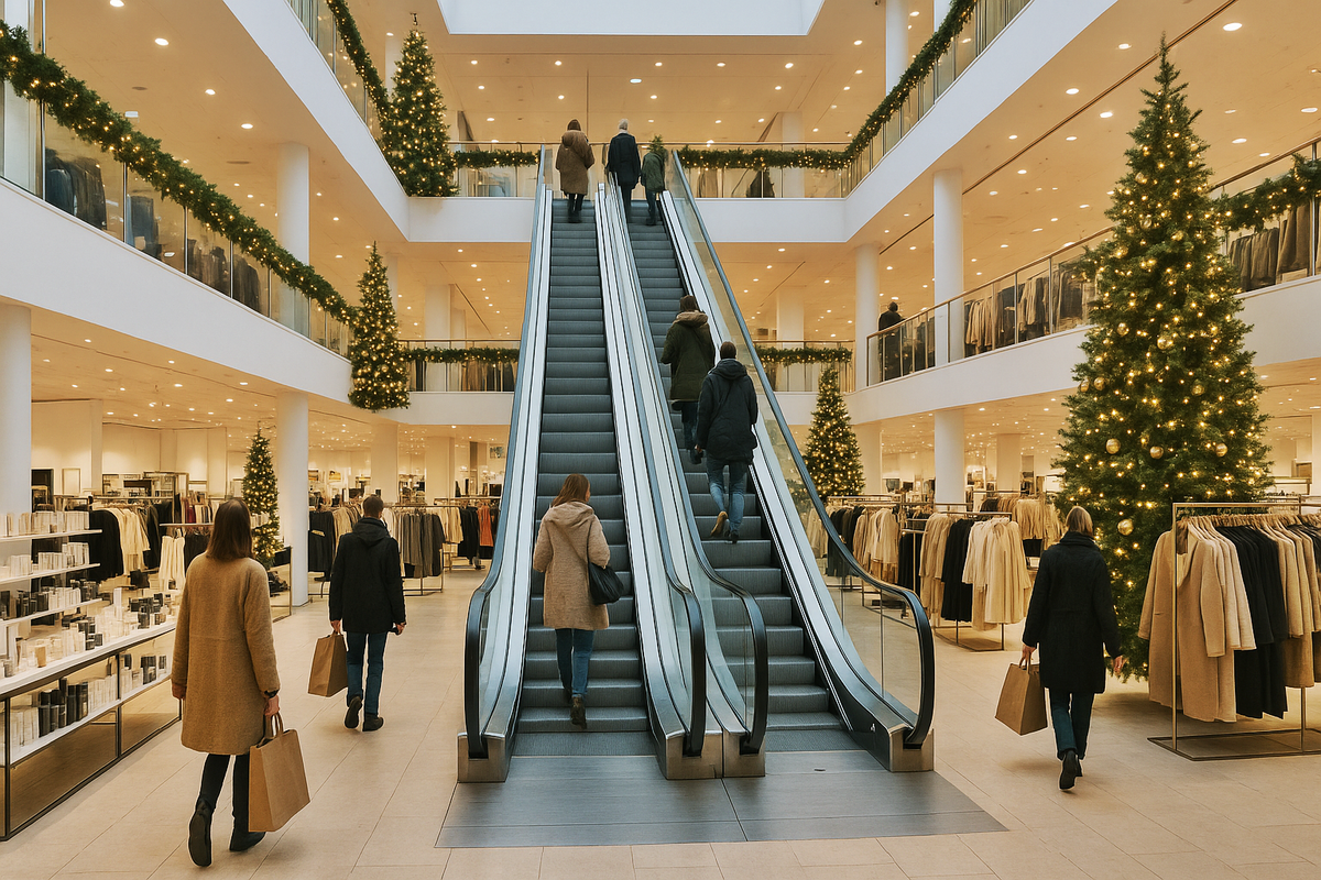 Scandinavian department store during the holidays