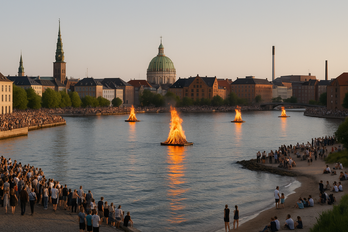 The lights of Sankt Hans on the embankment