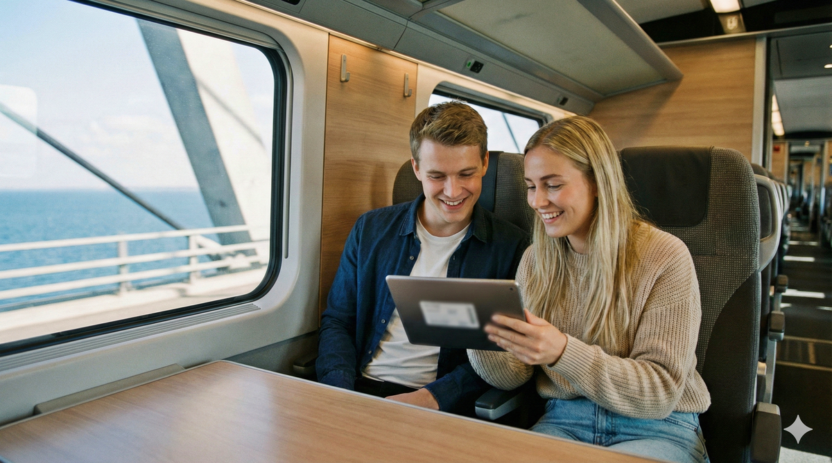 Traveling through Øresund by train