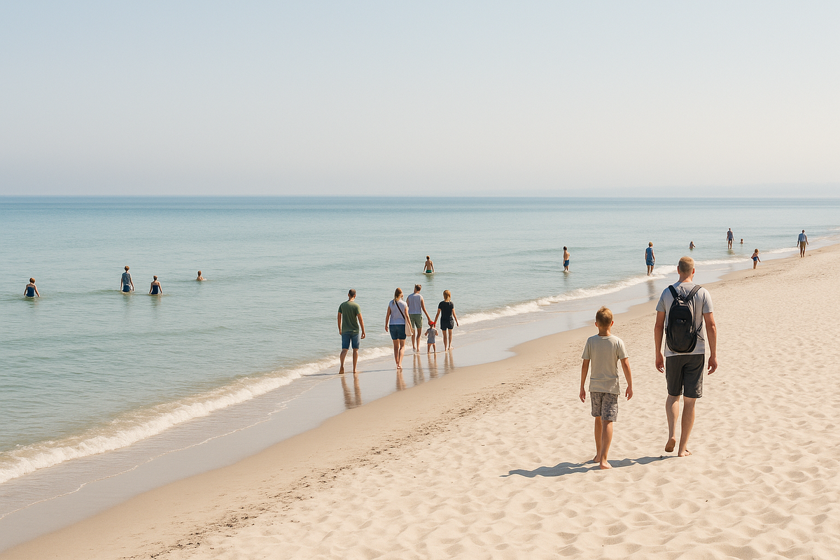 Walk along the Bornholm beach