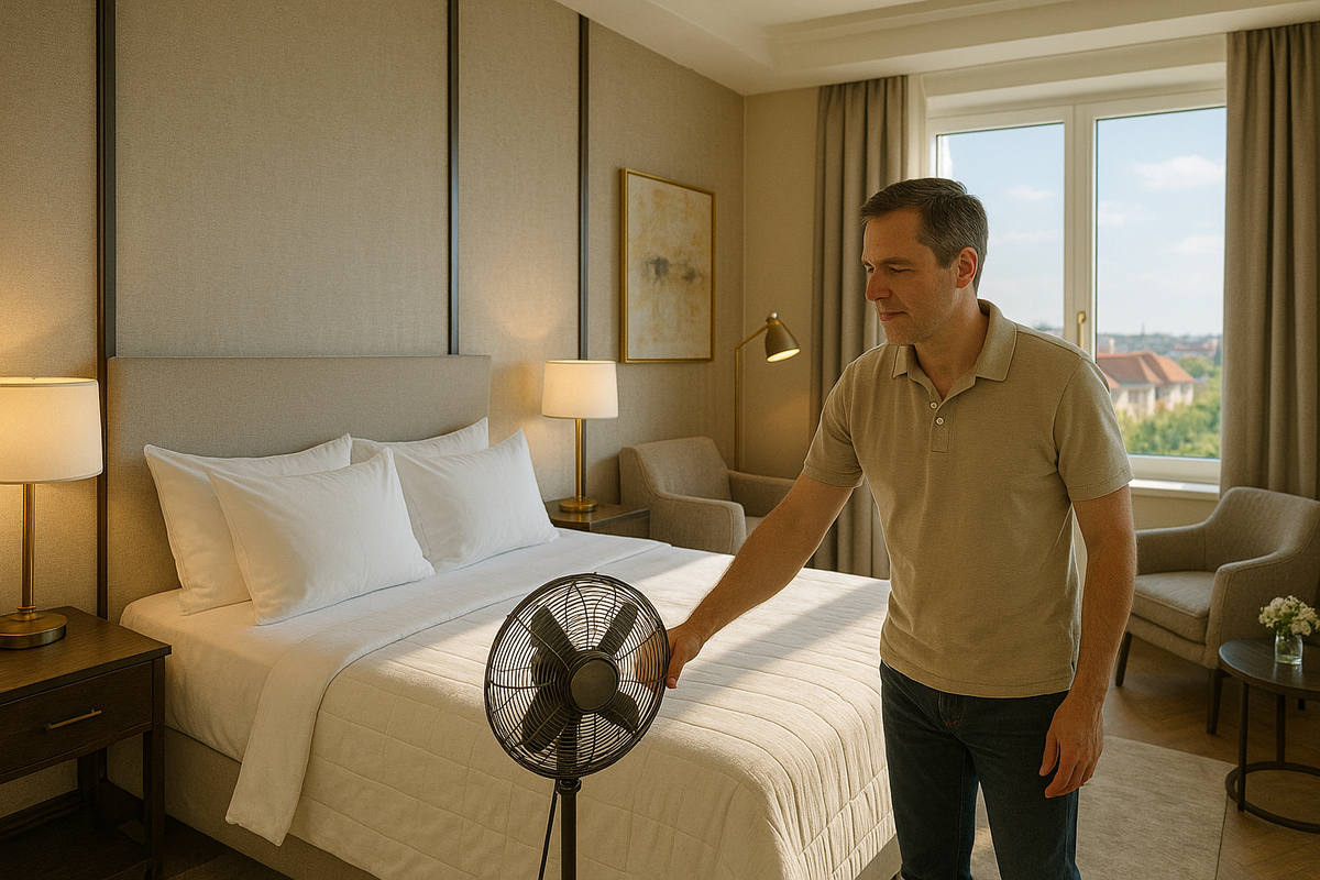 A fan in the room instead of air conditioning