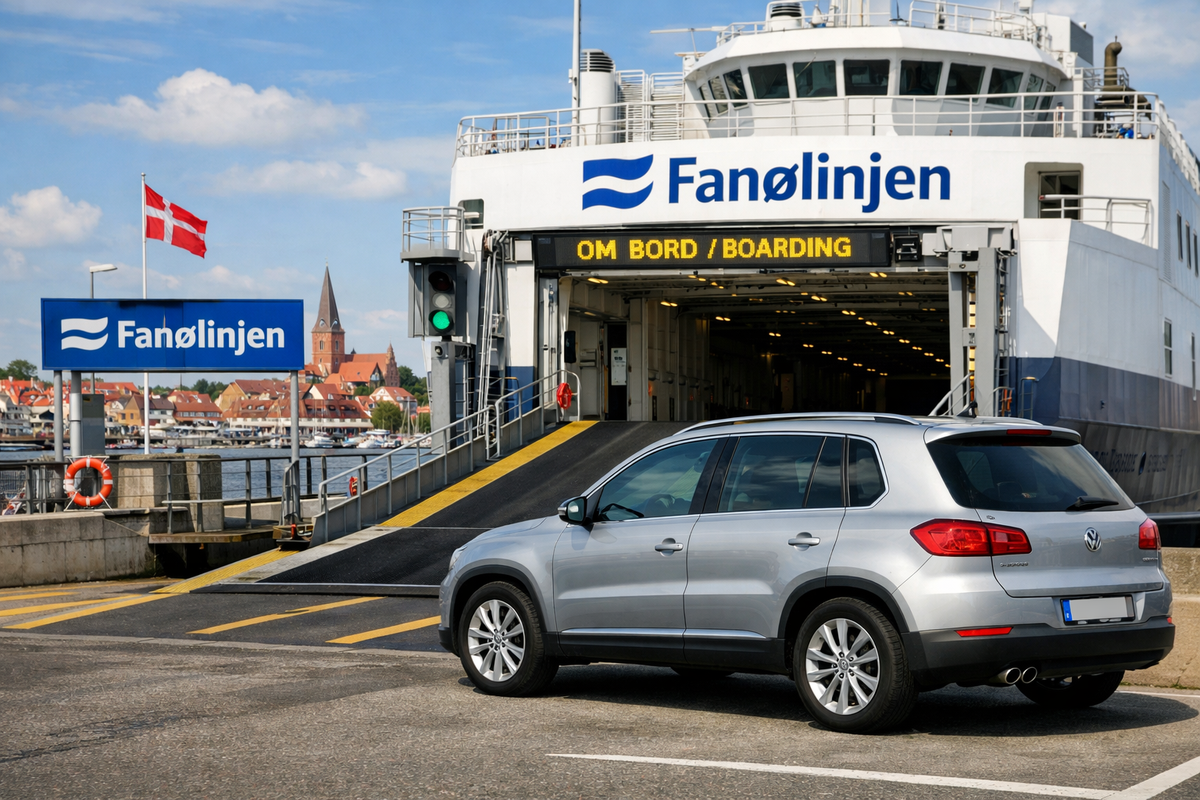 Car Boarding Danish Ferry
