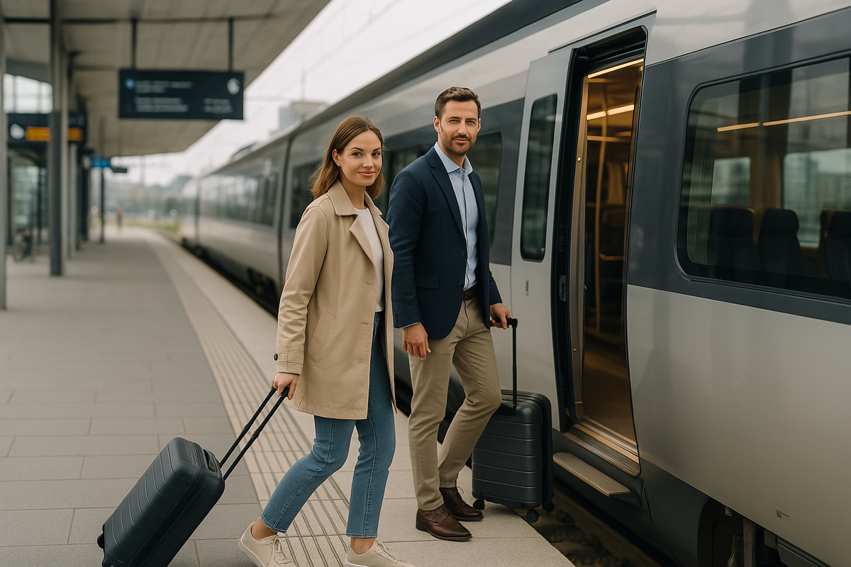 Center‑to‑Center Rail — City Station Boarding