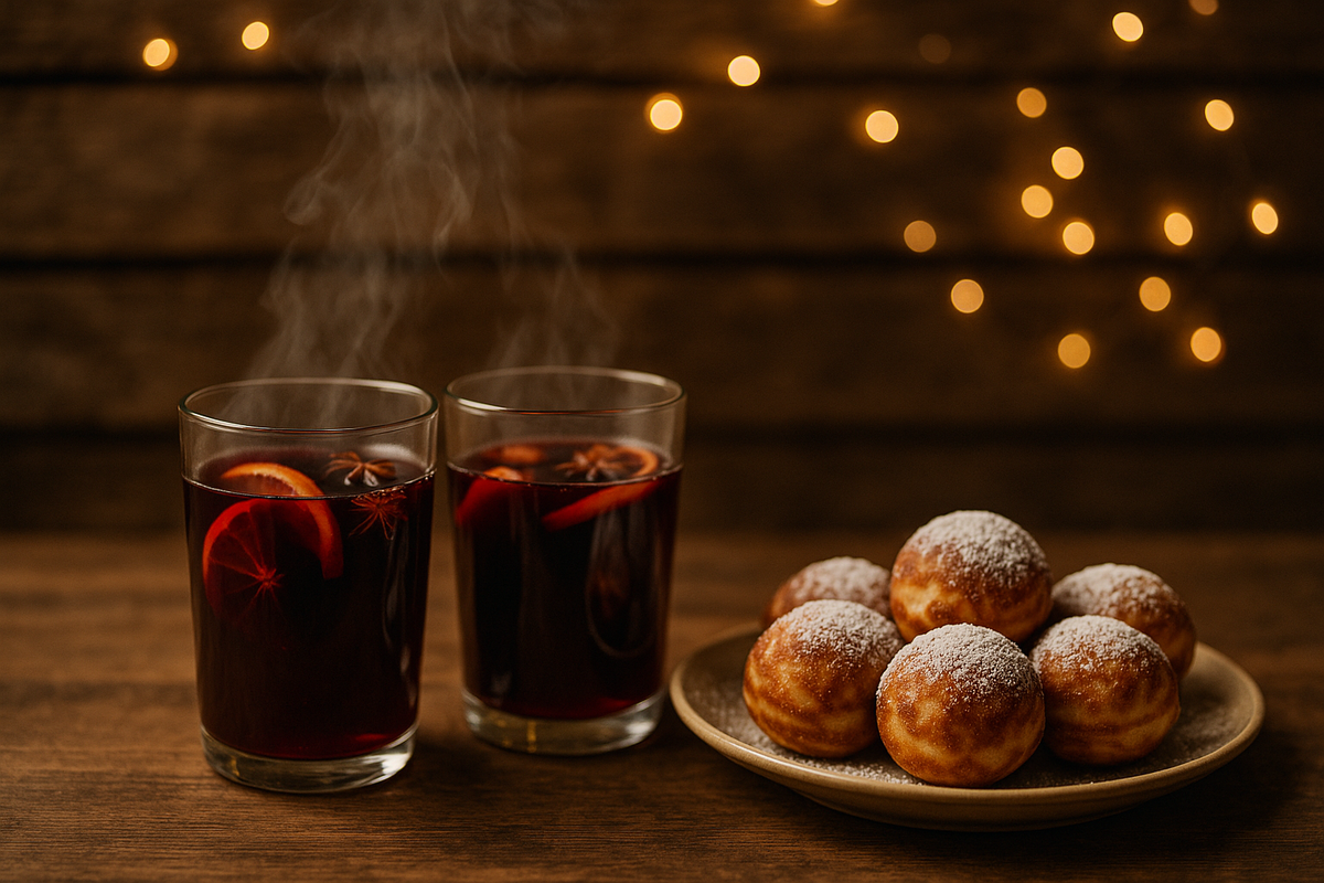 Gløgg & Æbleskiver — Festive Food Close‑Up