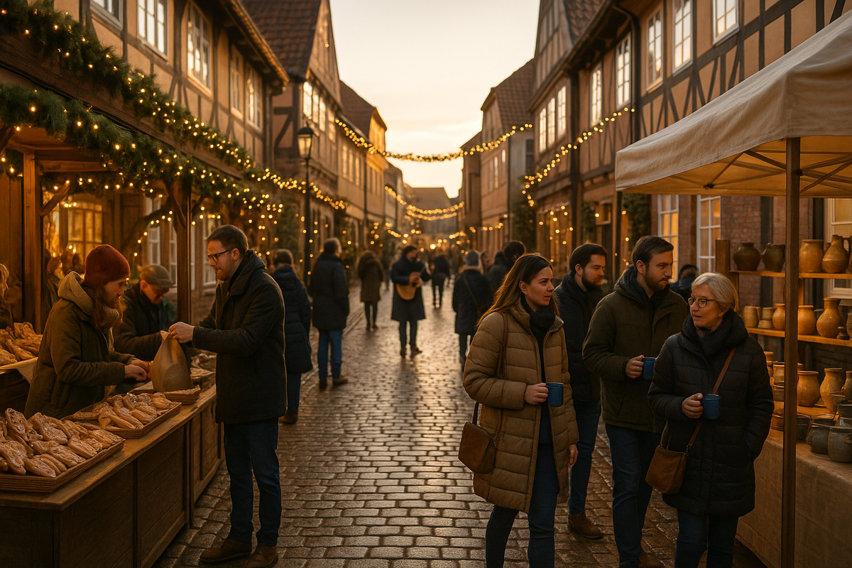 Odense HC Andersen Christmas Market Street