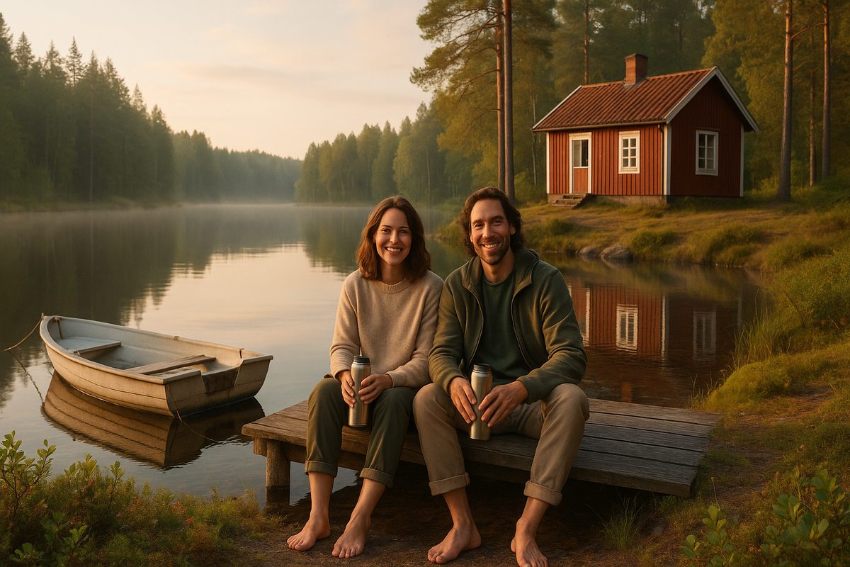 Swedish Forest Lakes — Red Stuga by the Water