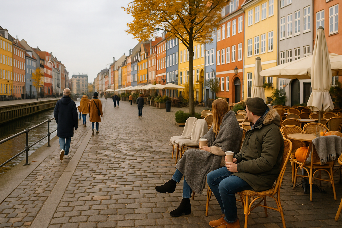 Autumn day in Nyhavn canal walks
