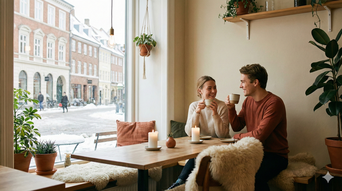 Coffee break in winter Aarhus