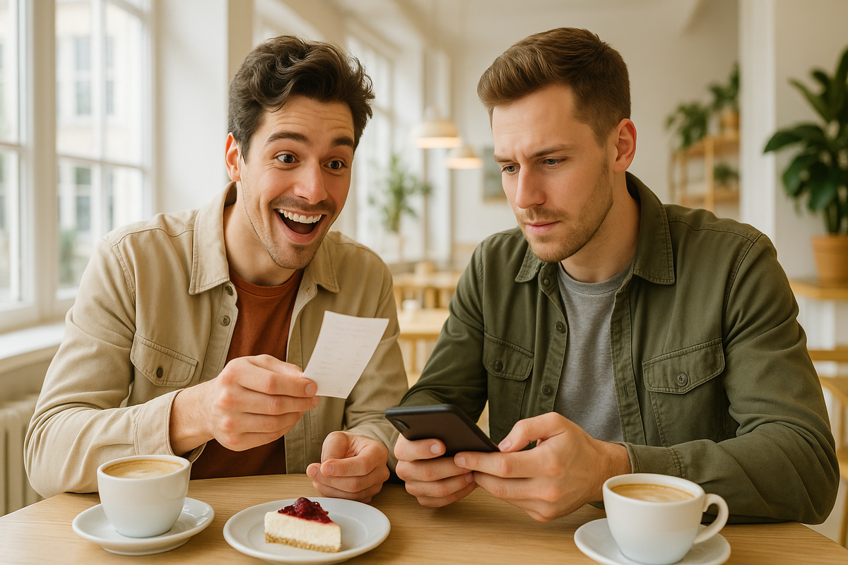 Comparing prices in a Danish cafe