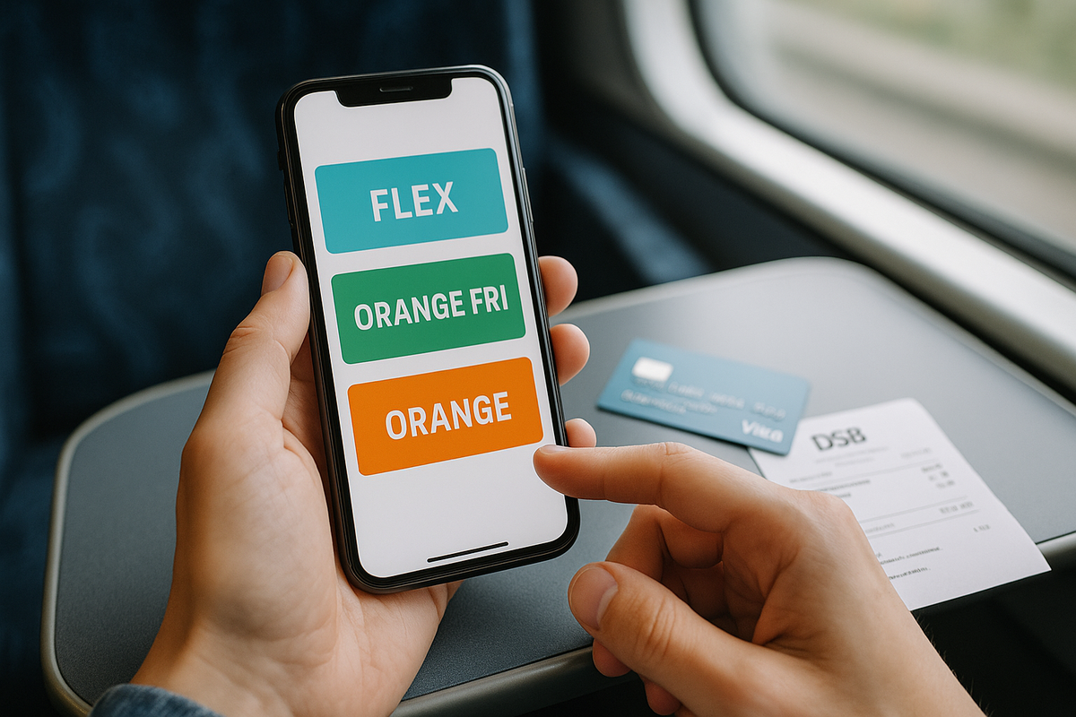 Selecting a DSB tariff in the app