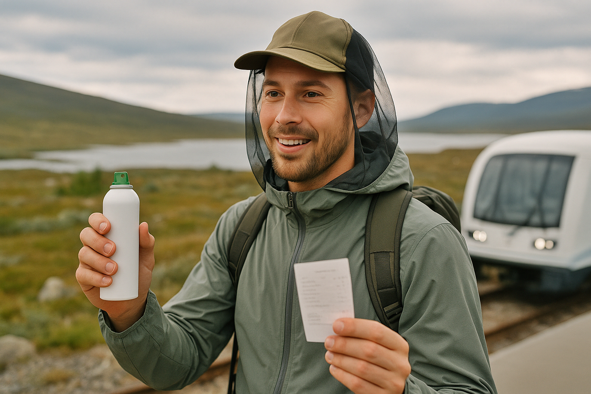 Tourist in Lapland Landscape