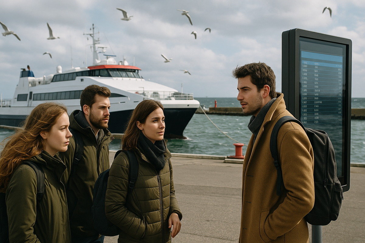 Waiting for the ferry at a Danish port