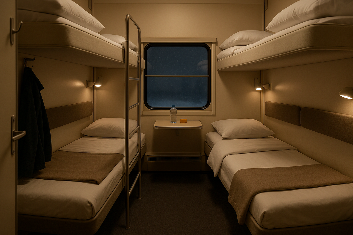 Couchette Reality — 4‑Berth Compartment