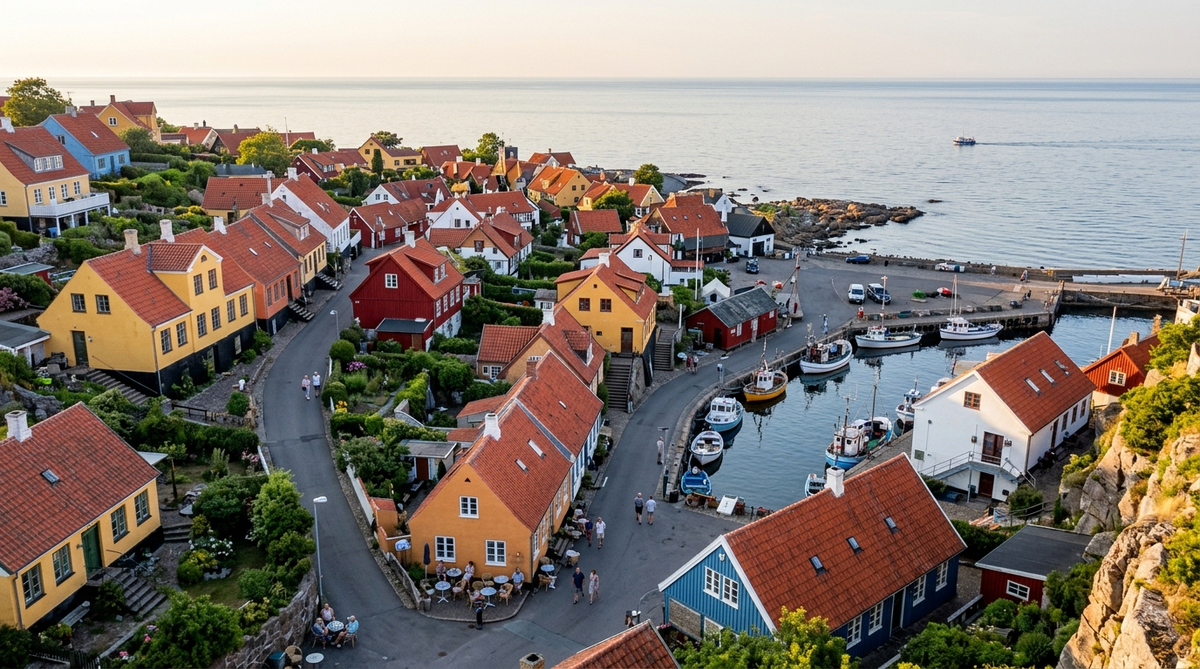 Gudhjem - a picturesque coastal town on Bornholm island