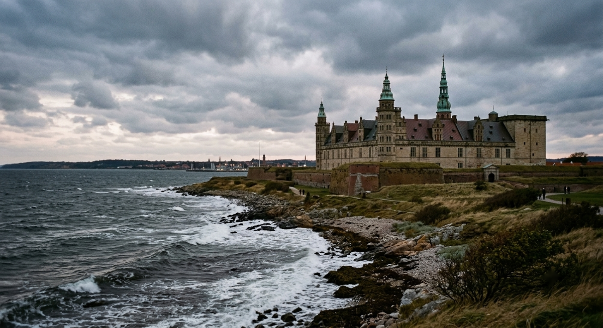 Kronborg Castle in Helsingor Denmark by the sea