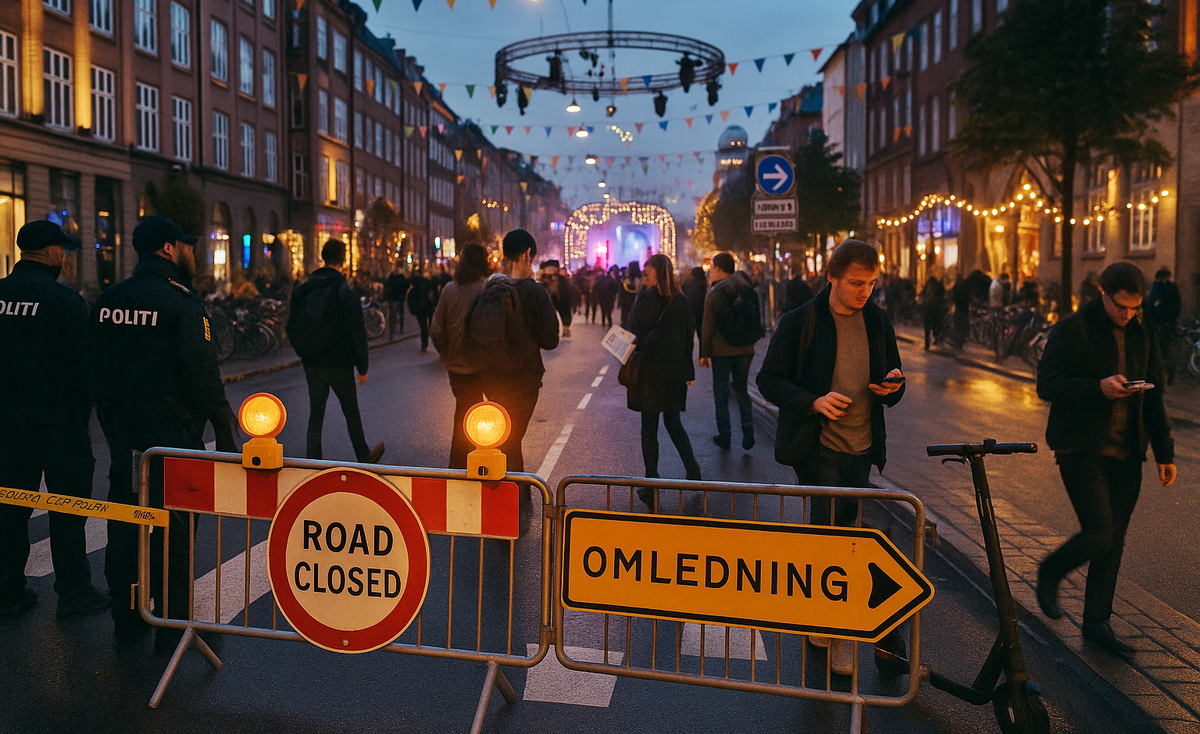 A closed street in central Copenhagen
