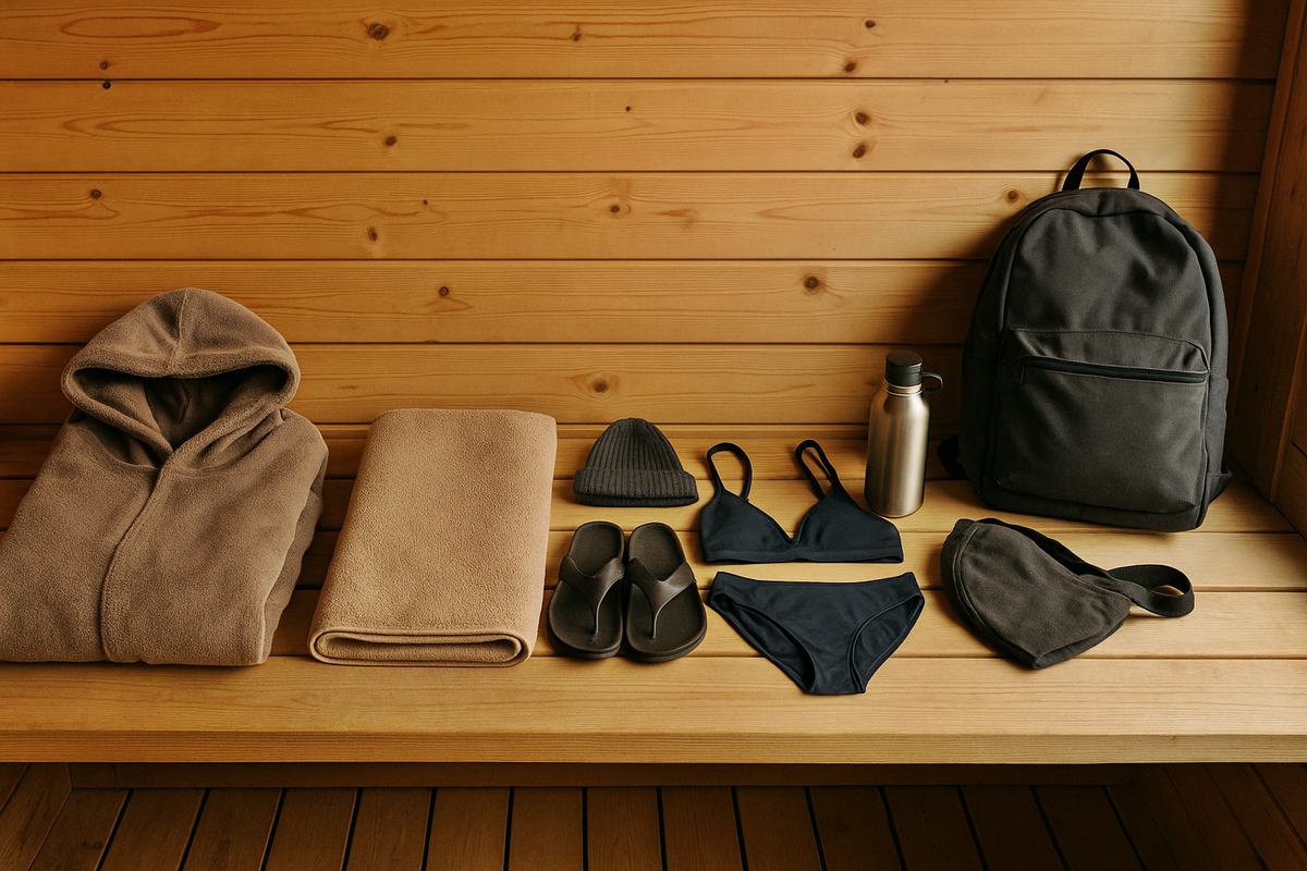 A set of things for a winter visit to the sauna