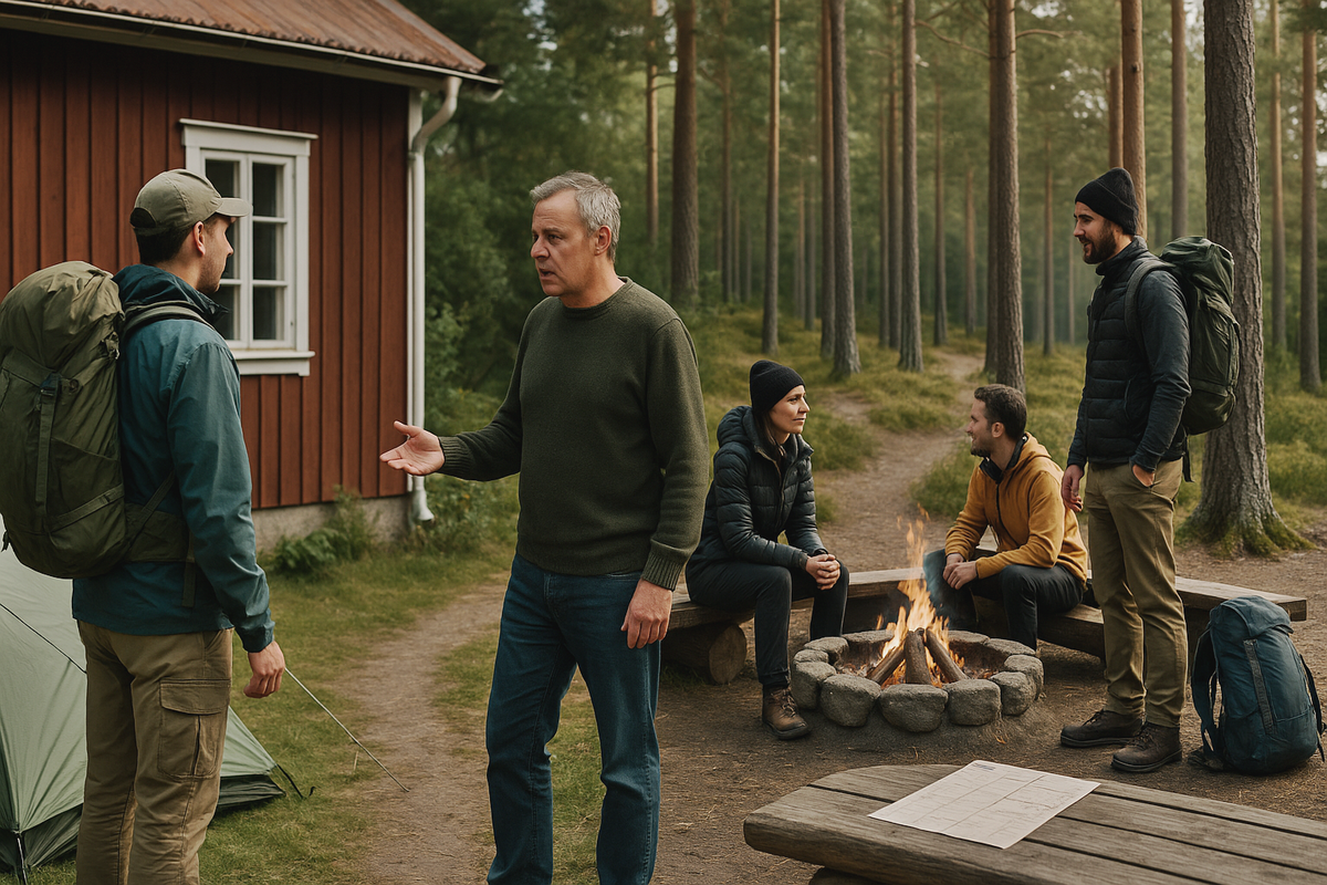 Cinematic campsite encounter