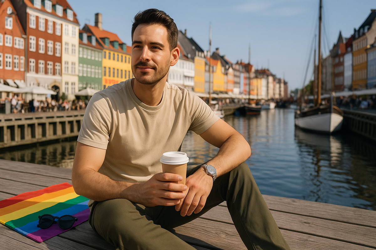 Coffee by the Nyhavn Canal during Pride