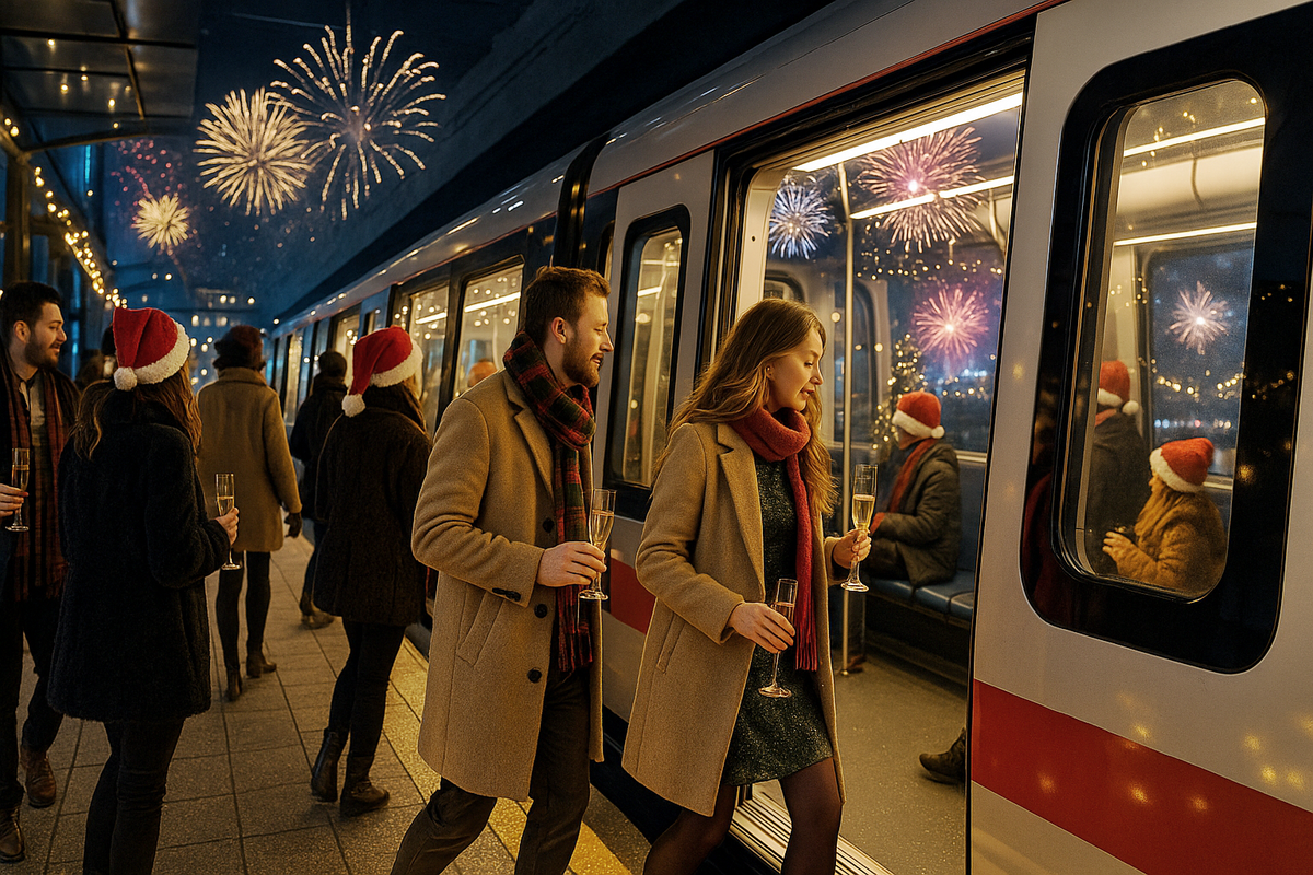 People board the train