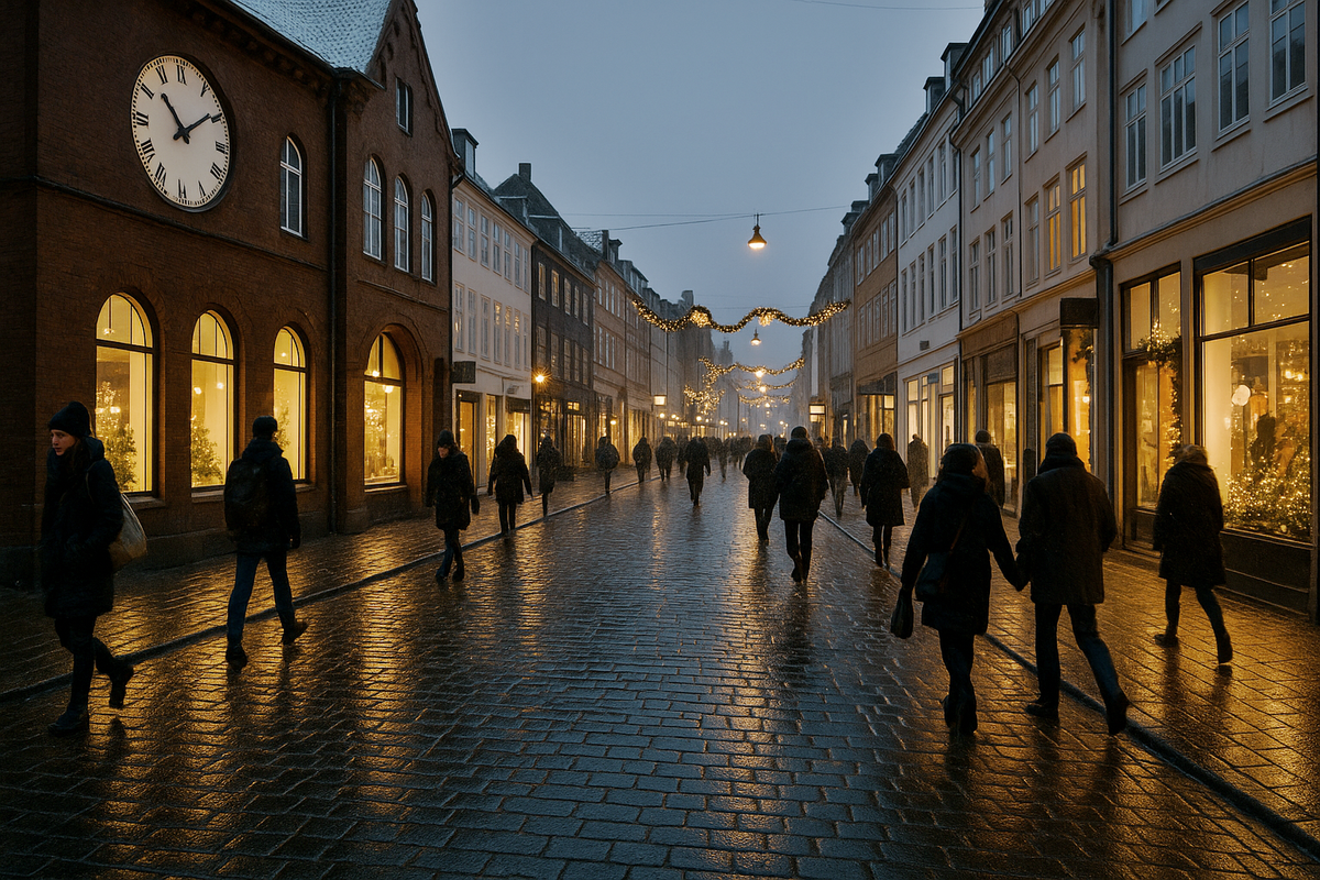 Winter street in Denmark