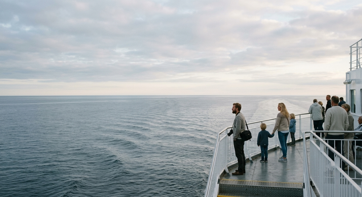 Ferry crossing the Baltic Sea from Sweden to Bornholm Denmark