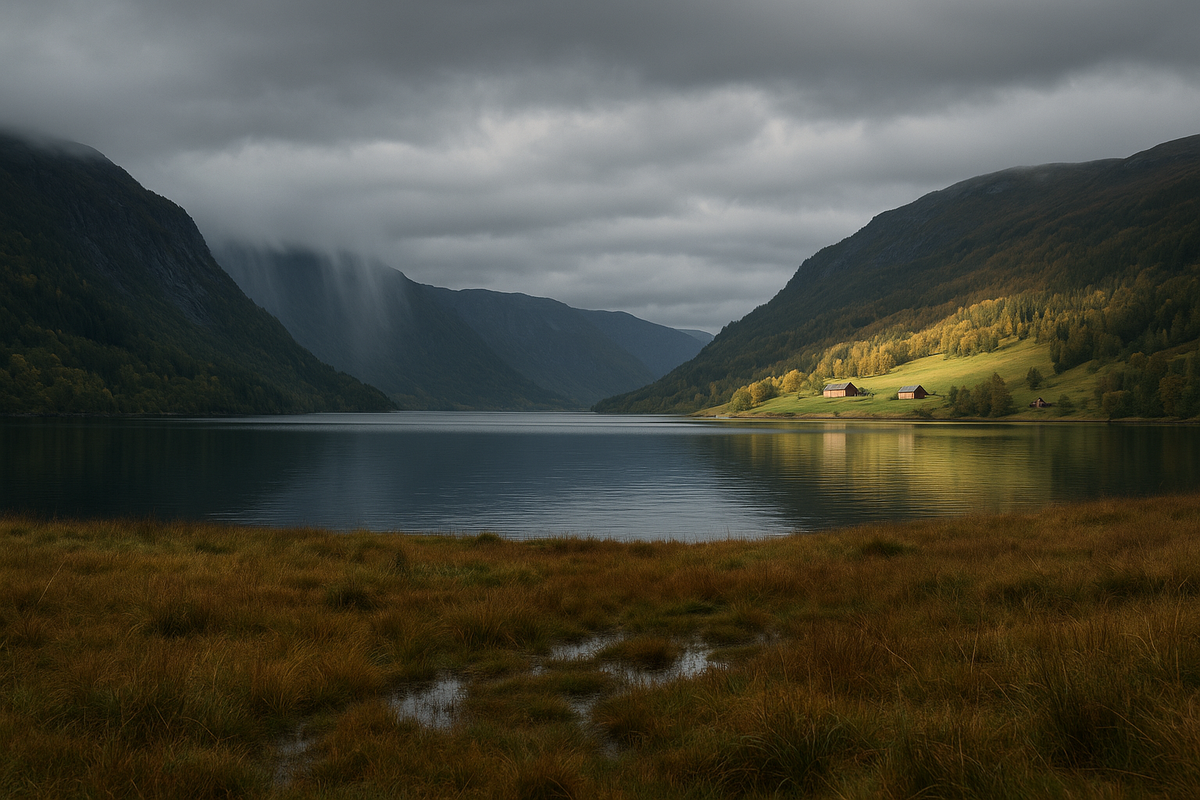 Fjord Sunbreak — Rain Curtain Window