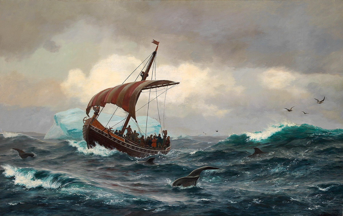 5 Jens_Erik_Carl_Rasmussen_-_Sommernat_under_den_grønlandske_Kyst_cirka_Aar_1000_-_1875