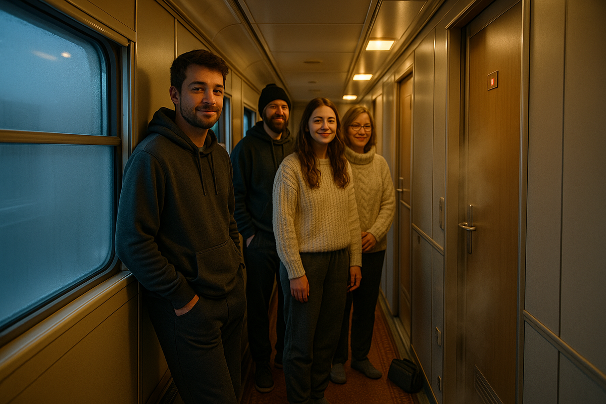 Morning Rush — Corridor & Shower Queue