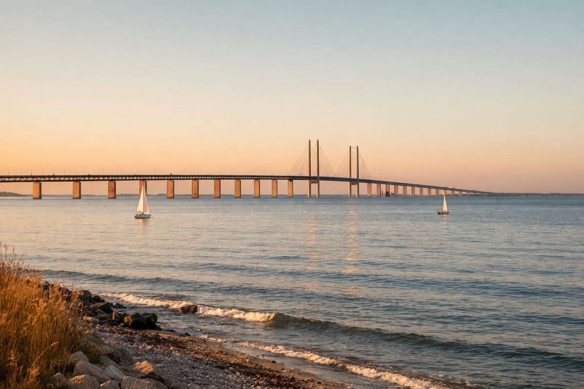 Øresund Bridge at Sunset