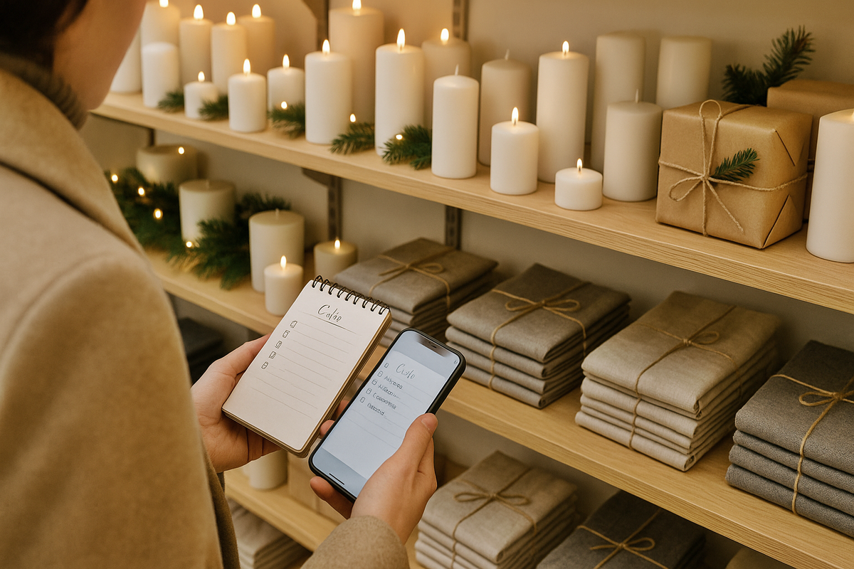 Customer in a Scandinavian store