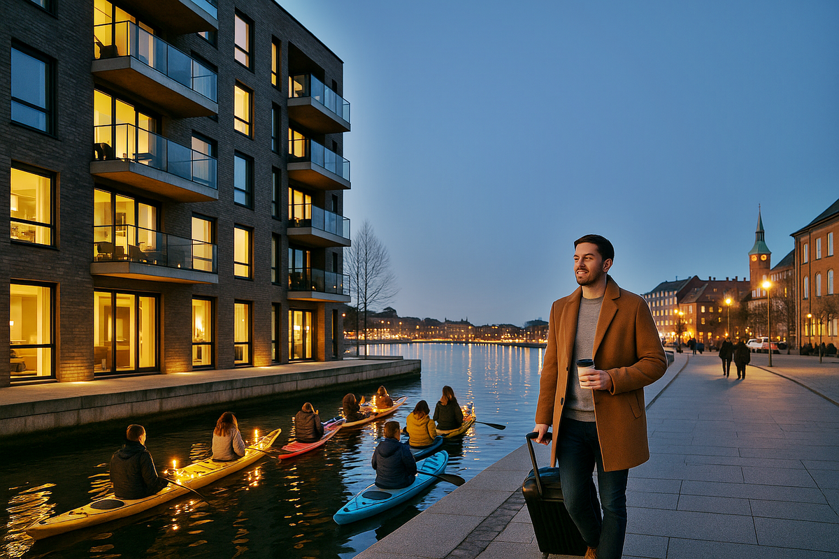 Evening promenade along the Copenhagen canal