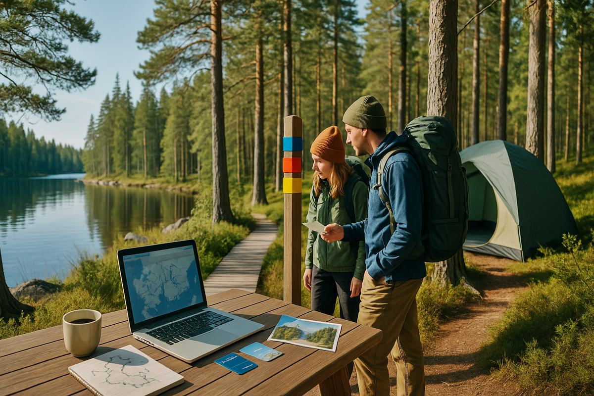 Finnish Forest Hiking Scene