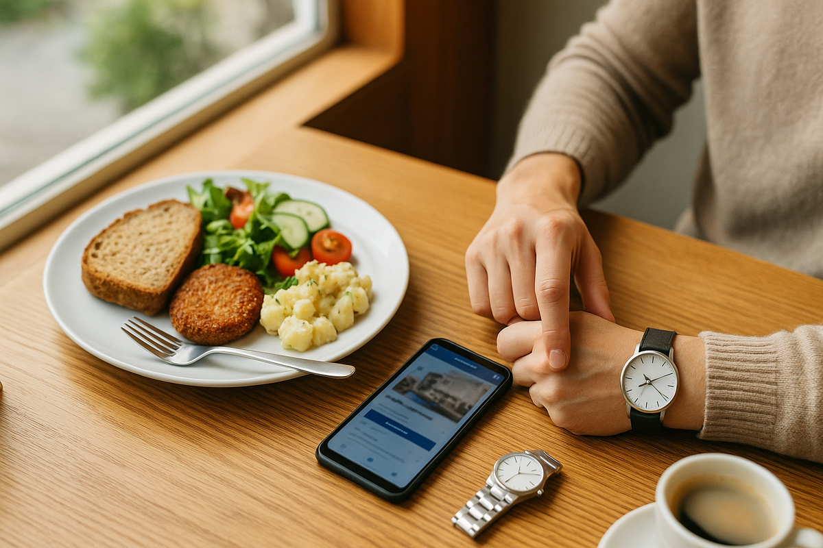 Scandinavian cafe lunch table