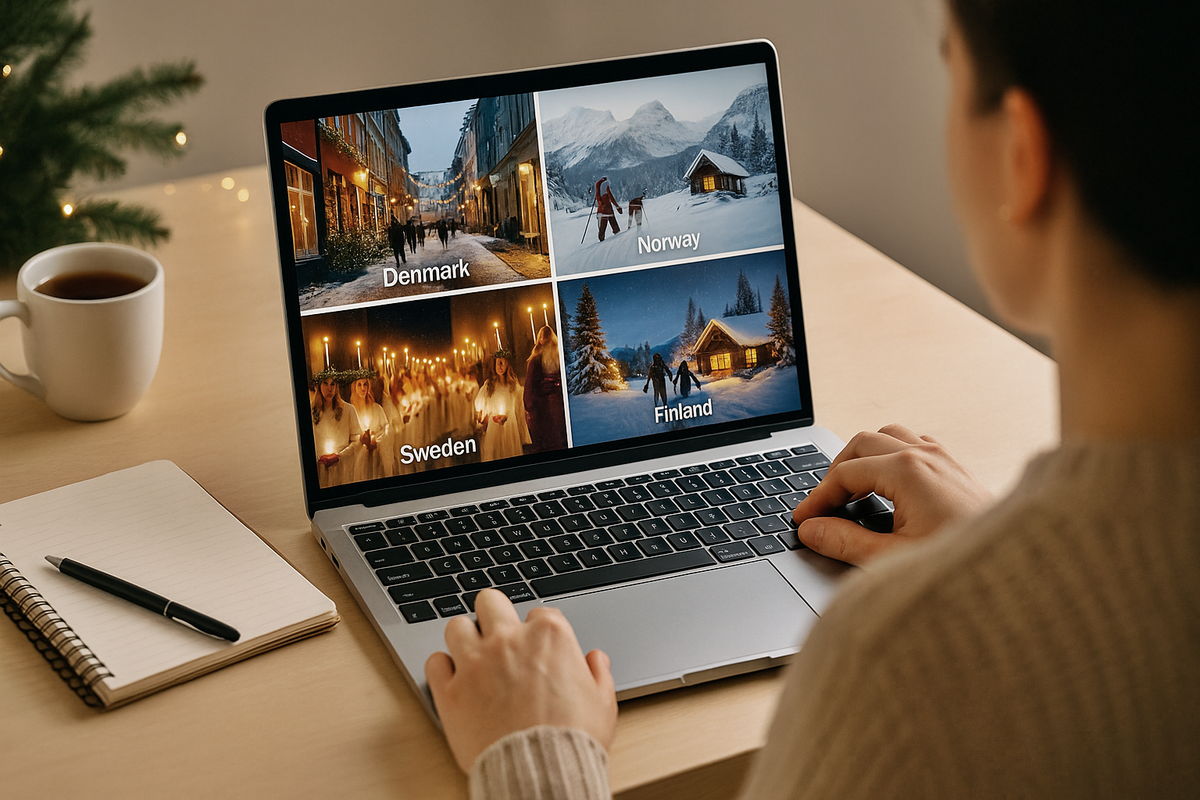 A man at a table looking at a laptop