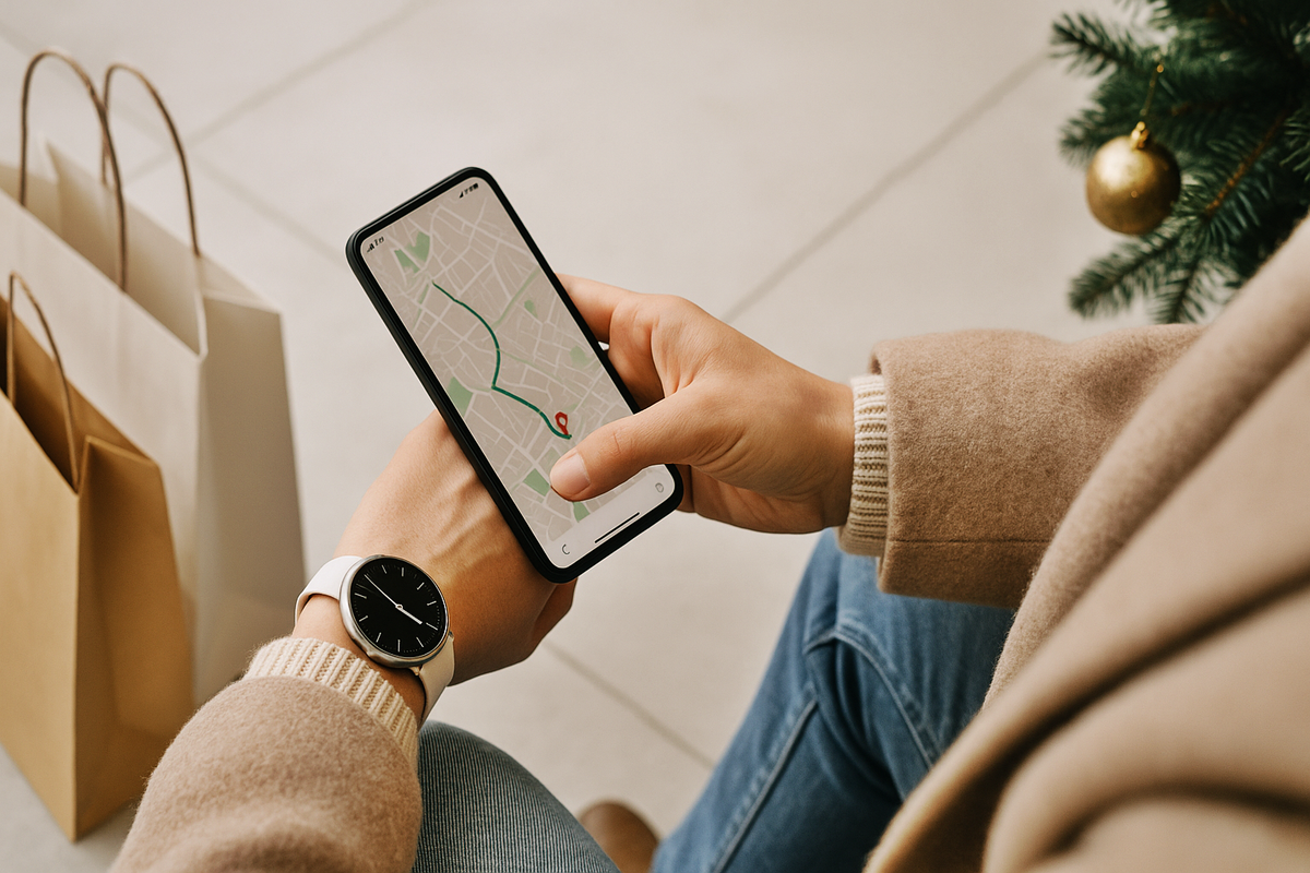 Clock and route on your smartphone