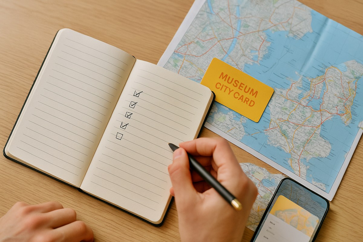 Top-down checklist scene