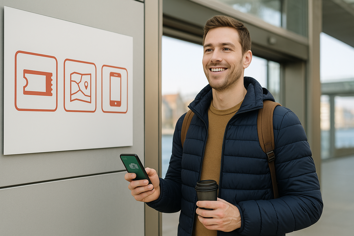 Using a mobile ticket on public transport